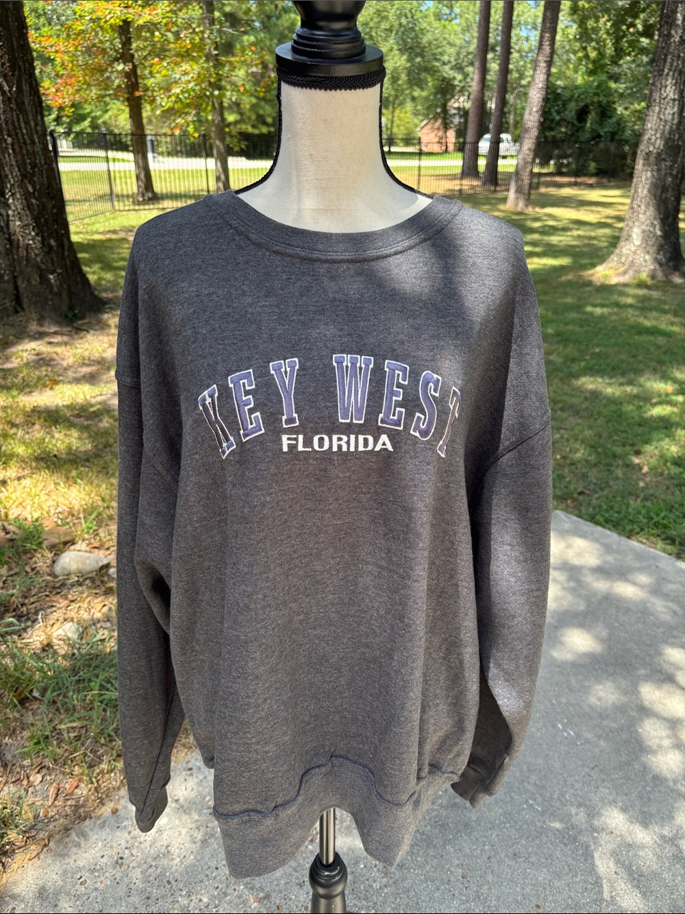 Women's Dark Gray Key West Florida Crewneck Sweatshirt - XL